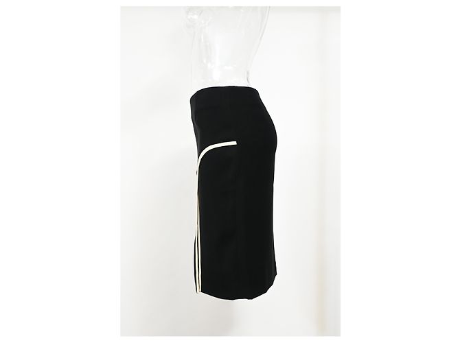 Falda lápiz mini Lanvin con ribete en viscosa negra Negro - vista 6