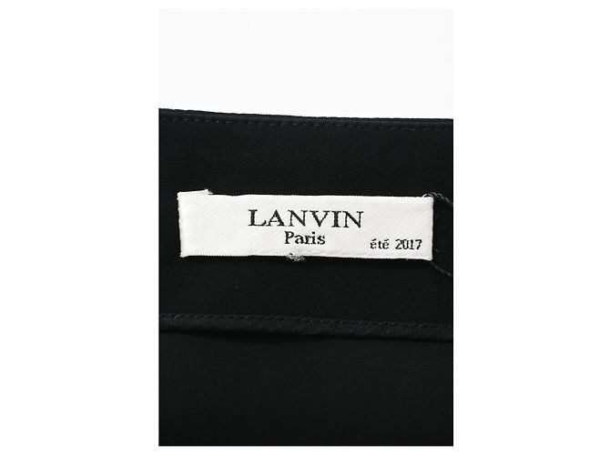 Falda lápiz mini Lanvin con ribete en viscosa negra Negro - vista 8