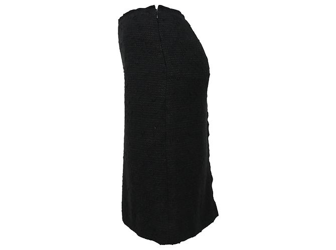 Falda midi A-line de lana tweed negra Prada Negro - vista 2