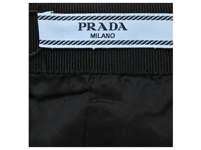 Falda midi ajustada a rayas de Prada en algodón negro y azul Multicolor - vista 4