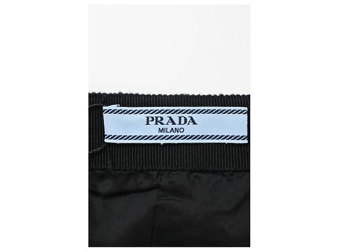 Falda midi ajustada a rayas de Prada en algodón negro y azul Multicolor - vista 8