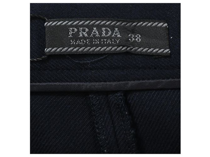 Falda lápiz midi Prada en lana azul marino - vista 4