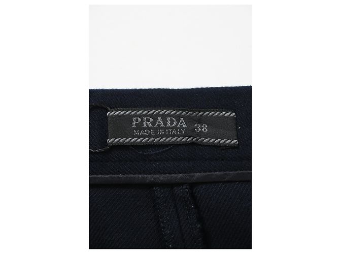 Falda lápiz midi Prada en lana azul marino - vista 8