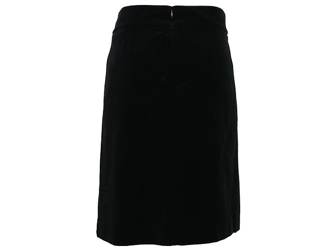 Saia midi A-line Alexander Mcqueen em veludo preto - vista 3