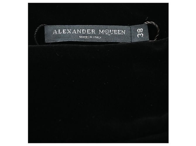Saia midi A-line Alexander Mcqueen em veludo preto - vista 4