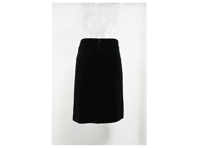 Saia midi A-line Alexander Mcqueen em veludo preto - vista 7