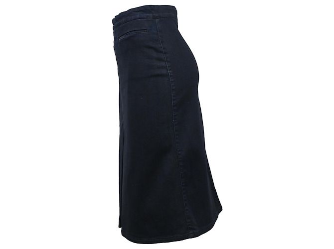 Stella Mc Cartney Falda lápiz midi con abertura frontal en denim azul de Stella McCartney - vista 2