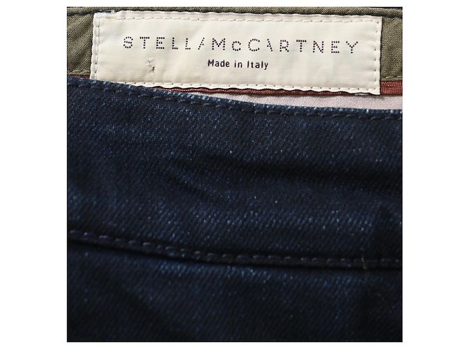 Stella Mc Cartney Falda lápiz midi con abertura frontal en denim azul de Stella McCartney - vista 4