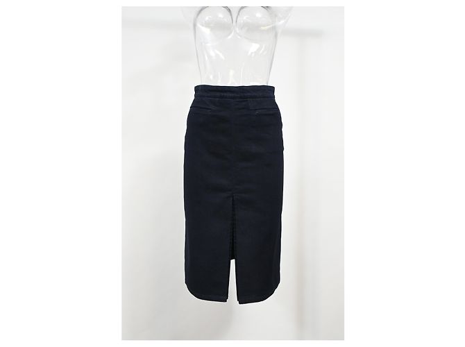 Stella Mc Cartney Falda lápiz midi con abertura frontal en denim azul de Stella McCartney - vista 5