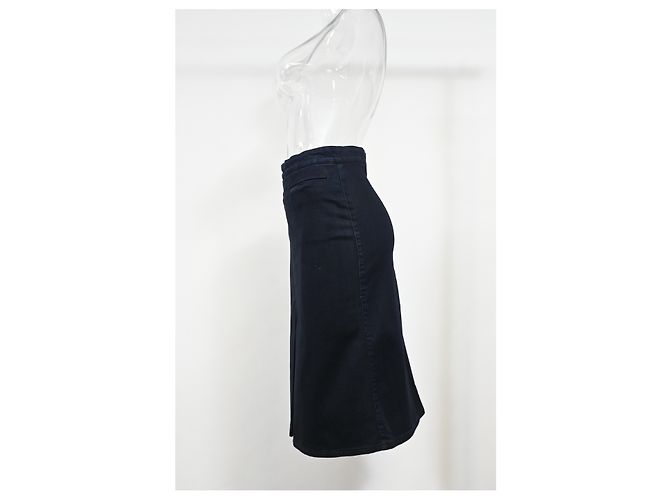 Stella Mc Cartney Falda lápiz midi con abertura frontal en denim azul de Stella McCartney - vista 6