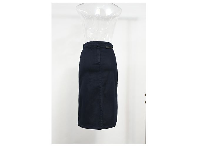 Stella Mc Cartney Falda lápiz midi con abertura frontal en denim azul de Stella McCartney - vista 7