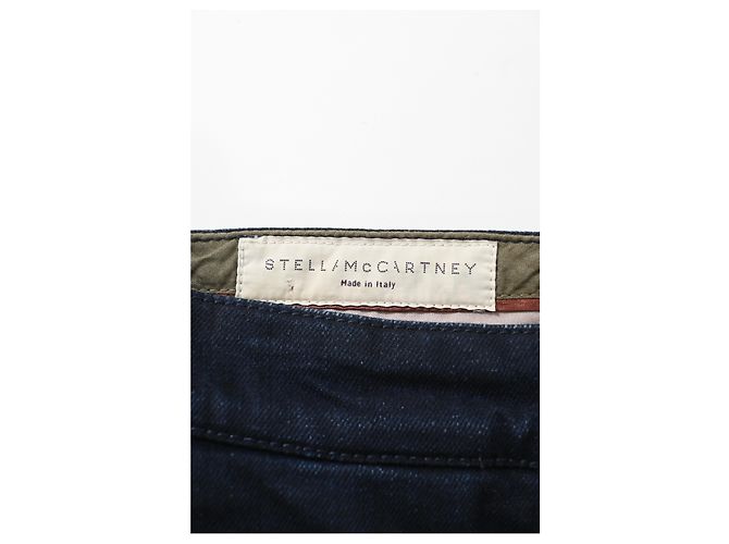 Stella Mc Cartney Falda lápiz midi con abertura frontal en denim azul de Stella McCartney - vista 8