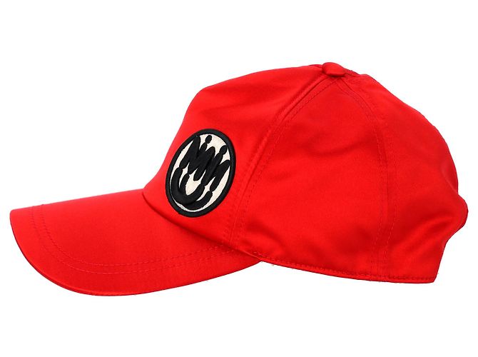 Gorra de béisbol con parche de logo Miu Miu en lona roja - vista 3