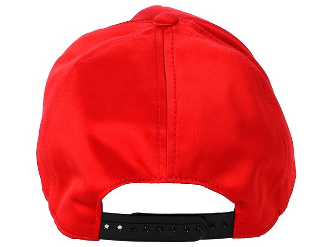 Gorra de béisbol con parche de logo Miu Miu en lona roja - vista 4