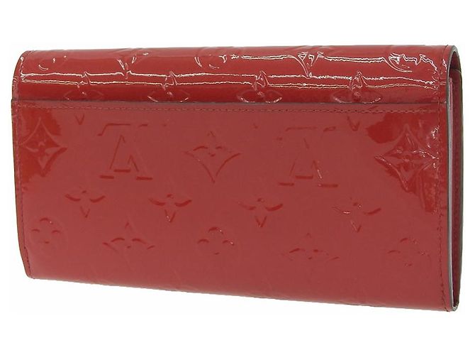 Carteira longa Sarah Monogram Vernis Louis Vuitton M90489 Vermelho - vista 2