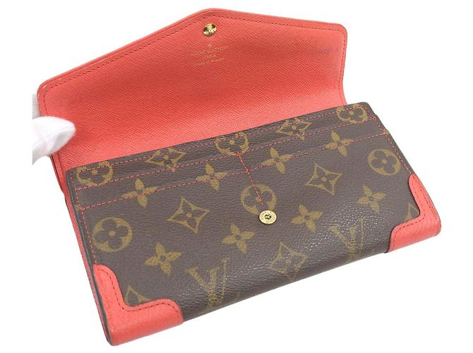 Cartera larga Sarah Retiro Monograma Louis Vuitton Roja - vista 3