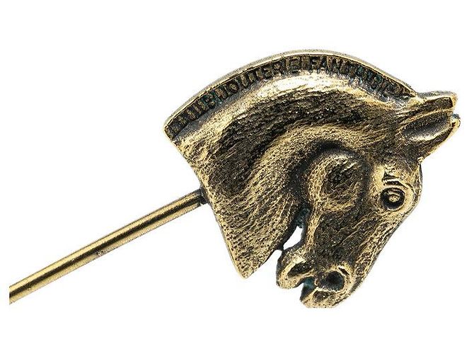 Hermès Spilla a forma di testa di cavallo Hermes Cheval in oro D'oro Metallico - vista 3