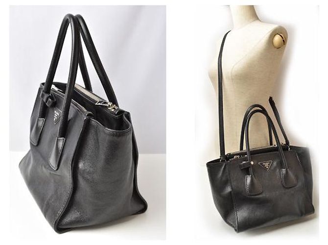 Borsa a mano/sacchetto a spalla Prada 2way GLACE CALF B2625M - vista 2