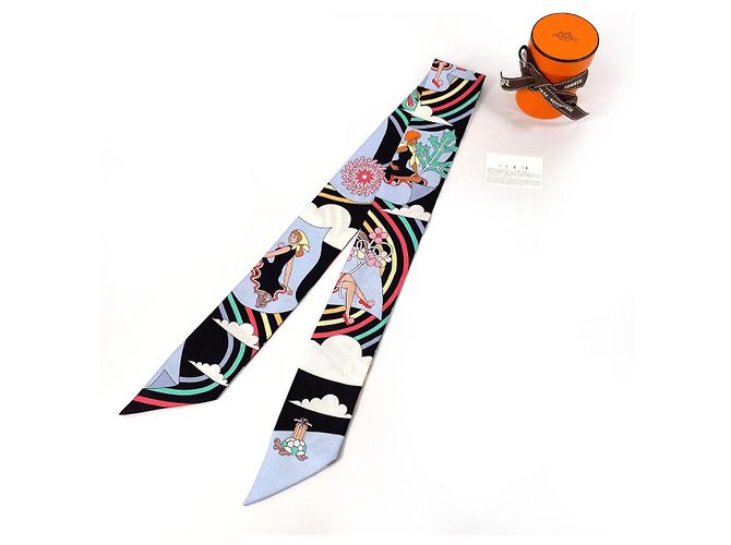 Hermès Sciarpa Twilly CARRES VOLANTS in seta Hermes Multicolore - vista 2