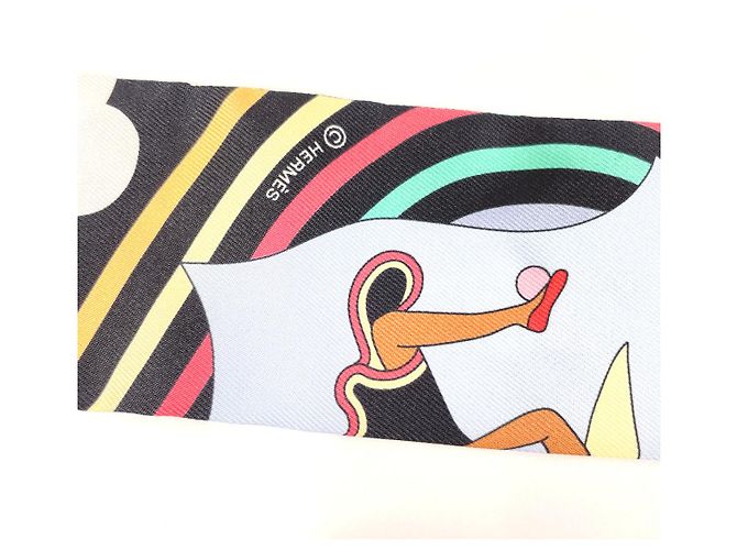 Hermès Sciarpa Twilly CARRES VOLANTS in seta Hermes Multicolore - vista 4