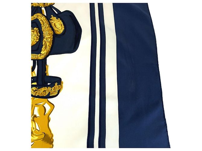 Hermès Bufanda de seda Hermes BRIDES de GALA Azul - vista 6