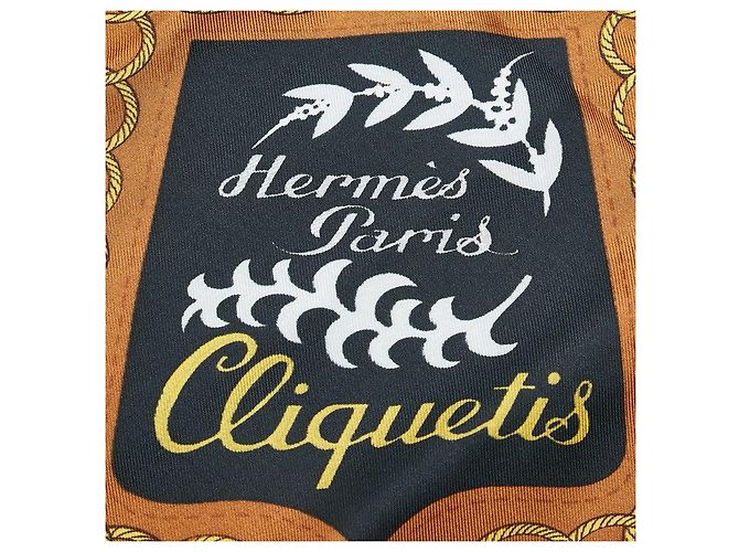 Hermès Bufanda de seda Hermes Cliquetis patrón espada Azul - vista 3