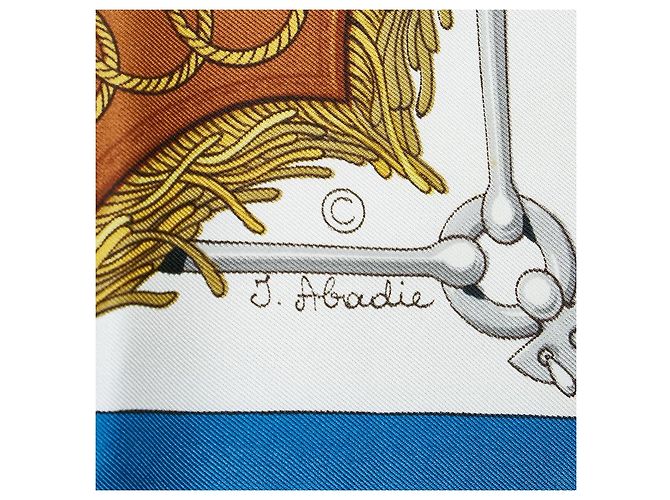 Hermès Bufanda de seda Hermes Cliquetis patrón espada Azul - vista 4