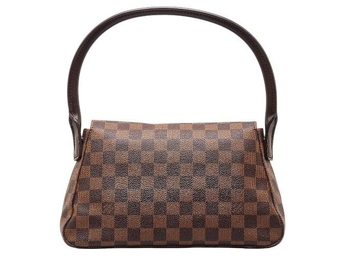 Borsa Louis Vuitton Damier Mini Looping Ordine Speciale Borsa a Spalla N51148 Pelle PVC Marrone - vista 3