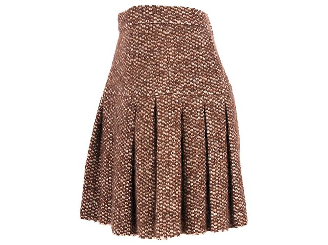 Falda mini plisada Dolce & Gabbana en acrílico marrón Castaño Roja - vista 2