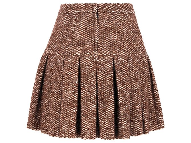 Falda mini plisada Dolce & Gabbana en acrílico marrón Castaño Roja - vista 3