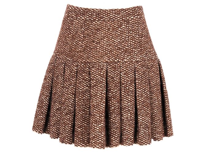 Falda mini plisada Dolce & Gabbana en acrílico marrón Castaño Roja - vista 6