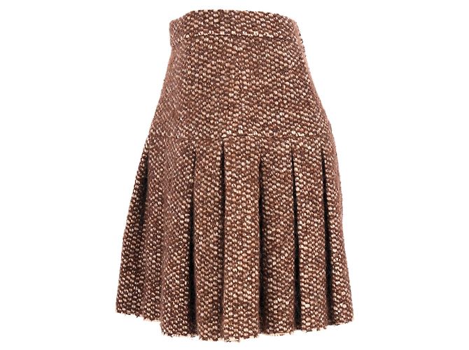 Falda mini plisada Dolce & Gabbana en acrílico marrón Castaño Roja - vista 7
