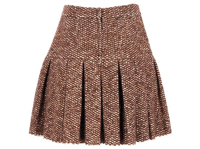 Falda mini plisada Dolce & Gabbana en acrílico marrón Castaño Roja - vista 8