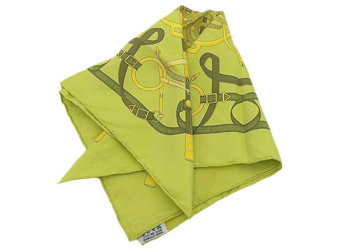 Hermès Seidengürtel mit Schal-Muster in Grün - Ansicht 2