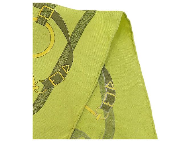 Hermès Seidengürtel mit Schal-Muster in Grün - Ansicht 6