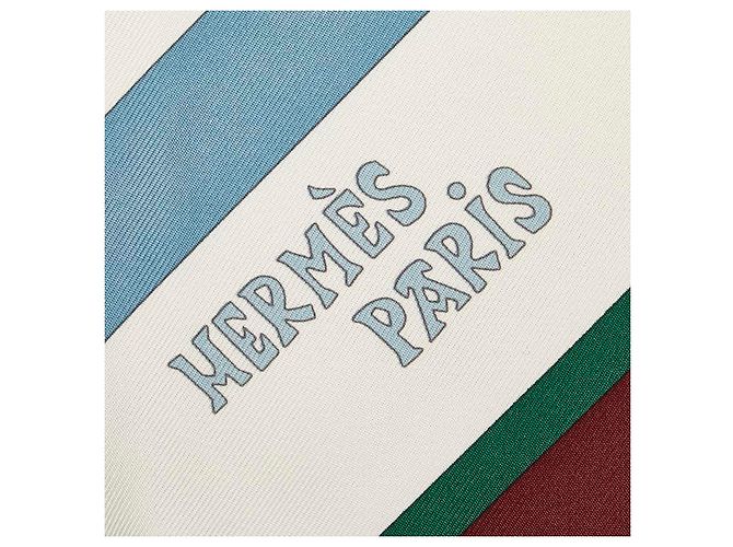 Bufanda de seda Hermès Carré 90 PILOTARI Verde - vista 3