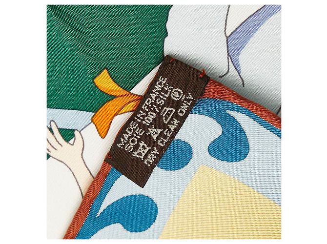 Bufanda de seda Hermès Carré 90 PILOTARI Verde - vista 5