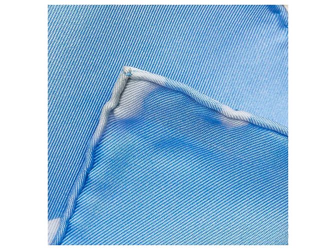 Bufanda de seda Hermès LES AMOUREUX DE PARIS Azul - vista 4