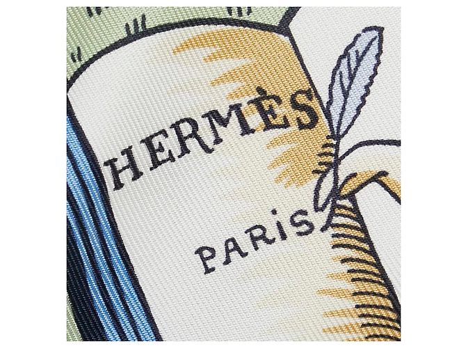 Bufanda de seda Hermès LES AMOUREUX DE PARIS Azul - vista 5
