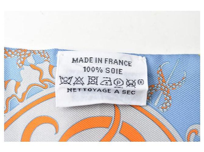 Hermès Bufanda Twilly de seda Hermes Azul claro/Amarillo - vista 5