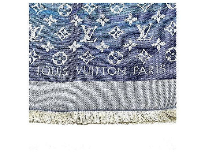 Châle en denim Monogram Louis Vuitton M74019 Bleu - vue 2