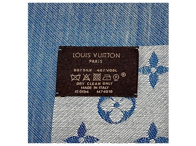 Châle en denim Monogram Louis Vuitton M74019 Bleu - vue 3