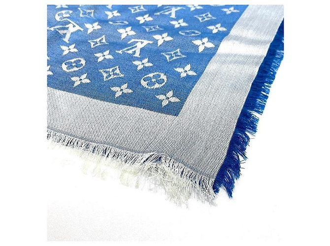 Châle en denim Monogram Louis Vuitton M74019 Bleu - vue 4