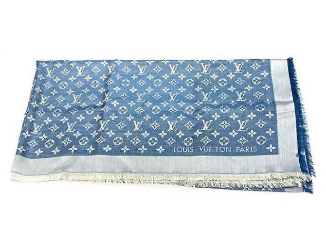 Châle en denim Monogram Louis Vuitton M74019 Bleu - vue 6