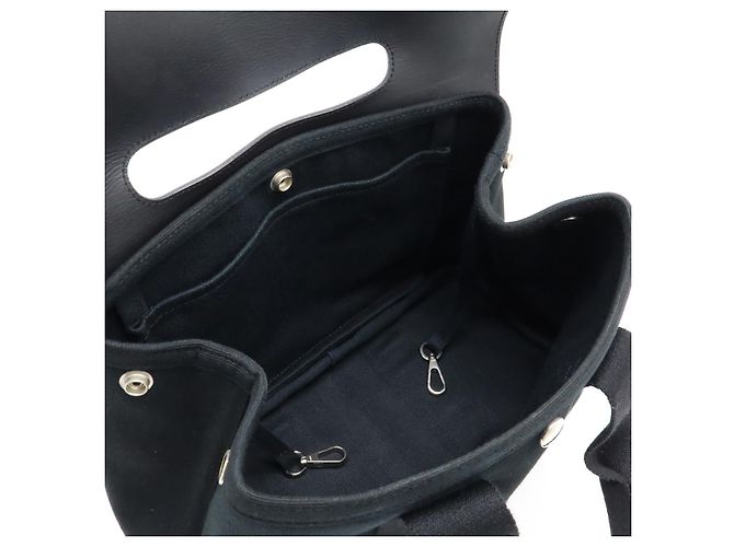 Hermès Borsa tote Hermes Valparaiso PM in pelle chevron nera Nero - vista 5