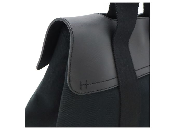 Hermès Borsa tote Hermes Valparaiso PM in pelle chevron nera Nero - vista 6