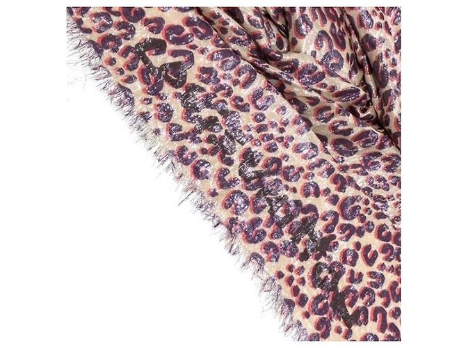 Bufanda de leopardo Louis Vuitton Púrpura - vista 2