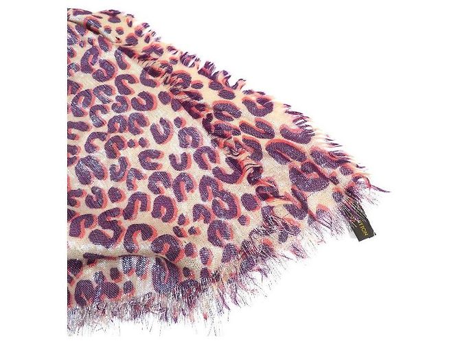 Bufanda de leopardo Louis Vuitton Púrpura - vista 6