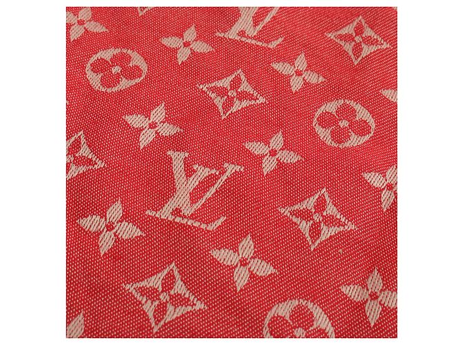 Louis Vuitton Silk Wool Monogram Shawl M74008 Red - view 5