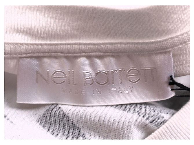 Camiseta de algodón blanco con estampado de rayo Neil Barrett - vista 10